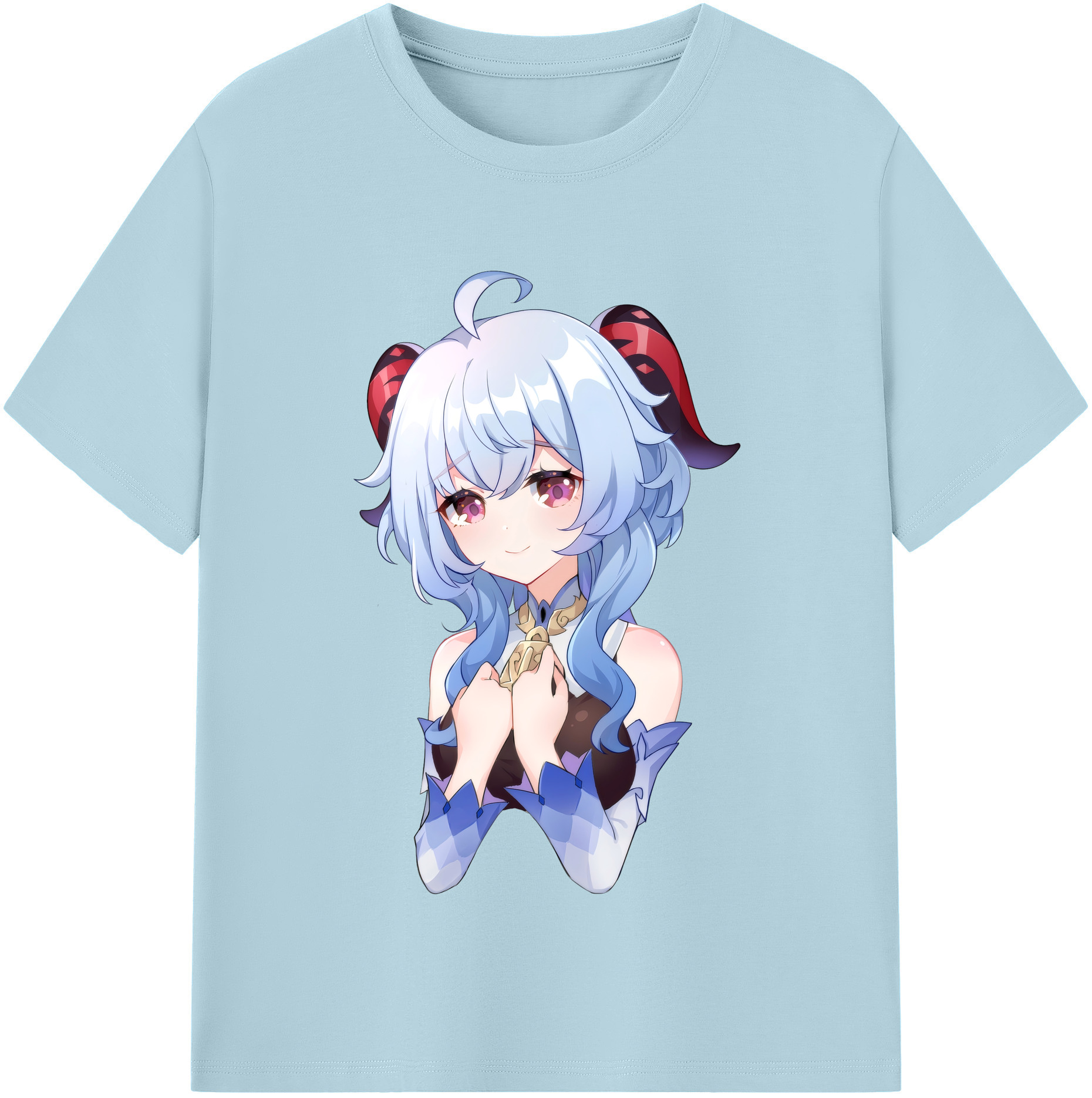げんし神 甘雨 かんう genshin Ganyu 綿100％半袖Tシャツ（フロントプリント）
